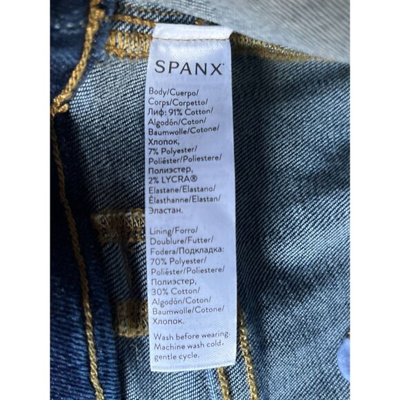 NWT SPANX Midnight Shade Denim Flare Jeans   Women's Size 1X - Picture 4 of 11